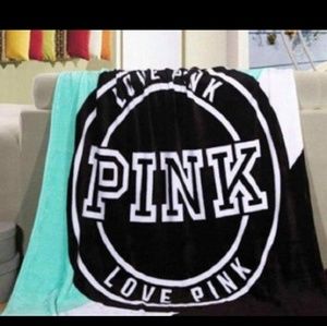 TEAL Love Pink large soft blanket